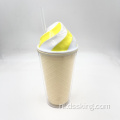 Hete verkoopproducten groothandel 16 oz herbruikbare dubbele muur aangepaste kleur drink ijs plastic beker met deksel